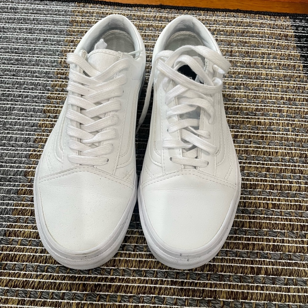 White leather vans